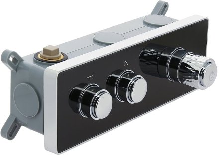 Душевая система ALMAes Stora TVZ-0899 с термостатом Черная матовая 