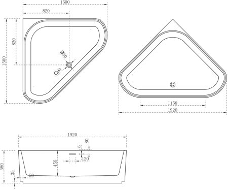 Акриловая ванна ABBER AB9446MW белая матовая 