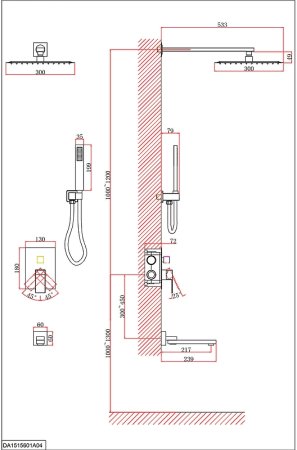 Душевая система D&K Bayern Liszt DA1515601A04 Хром 