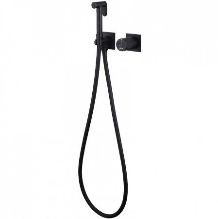 Гигиенический душ со смесителем Abber Rund AF8725B Черный матовый 