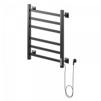 Полотенцесушитель Ника STEP-1 60/40 RAL9005 черный матовый правый тэн, электрич.кабельный