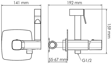 Гигиенический душ со смесителем WasserKRAFT Saale 9538 Белый матовый 