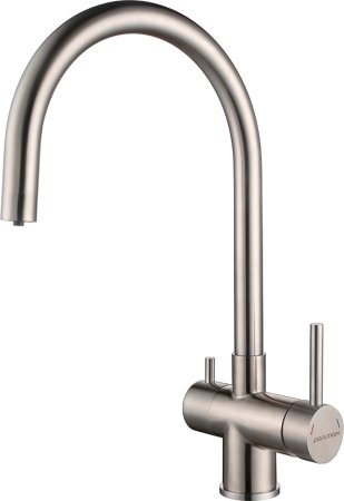 Смеситель Paulmark Heller He213218-SS для кухонной мойки, нержавеющая сталь 