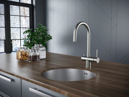 Смеситель Paulmark Heller He213218-SS для кухонной мойки, нержавеющая сталь 