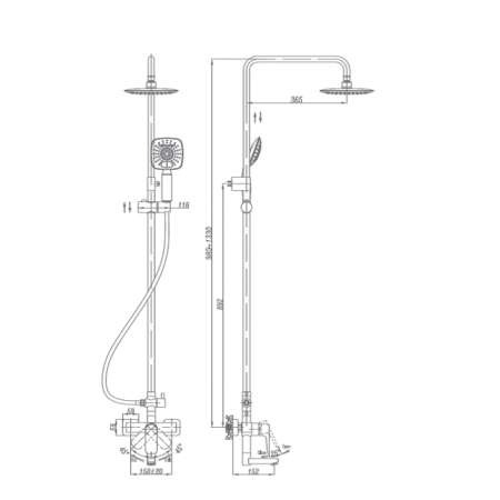 Душевая система Landberg LB-15124-D90 Хром 