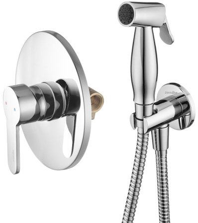 Гигиенический душ со смесителем Swedbe Platta 5525 Хром 
