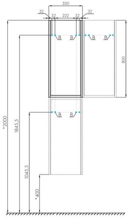 Подвесной шкаф Aquaton Марти 35 1A270203MY010 Белый глянцевый Дуб эндгрейн 