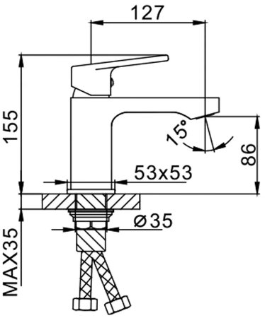 Смеситель для раковины Frap H46 F1046 Хром 