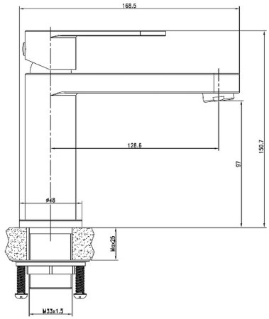 Смеситель для раковины Cersanit Elio 63044 Хром 