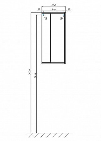 Подвесной шкаф Aquaton Бостон 40 1A239903BN010 Дуб эврика Белый глянец 