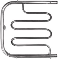 Полотенцесушитель водяной с боковым подключением/змеевик в ванную Energy Mix 600х600, форма Е-образная (фокстрот), нержавеющая сталь, подключение 1", 630мм х 600мм, все для подключения в комплекте