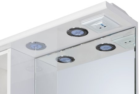 Зеркало со шкафом Aquaton Онда 58 1A009802ON01L с подсветкой Белое 