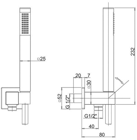 Душевой гарнитур Paini 53PZ440QQAO Черный матовый 