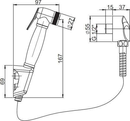 Гигиенический душ Paini Aria 53CR174KIT Хром 