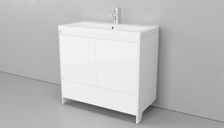 Тумба с раковиной напольная VELVEX Klaufs 90.2D.1Y белый 