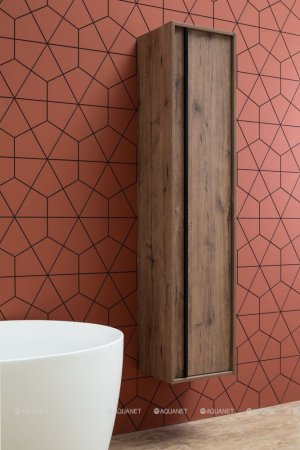 Шкаф-пенал для ванной Aquanet Lino 35 Дуб Веллингтон 