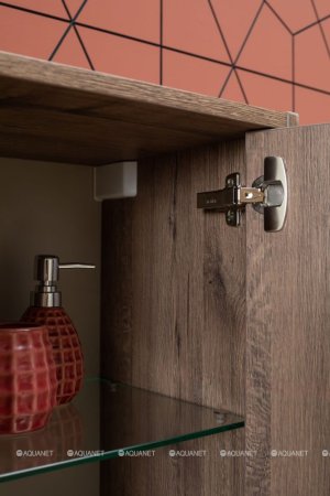 Шкаф-пенал для ванной Aquanet Lino 35 Дуб Веллингтон 