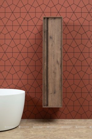 Шкаф-пенал для ванной Aquanet Lino 35 Дуб Веллингтон 