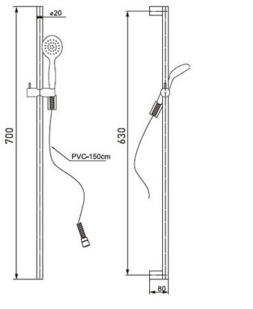 Душевой гарнитур Paini Catania CTCR121L7 Хром 