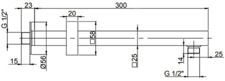 Кронштейн для верхнего душа Paini 50CR745T730BI Хром матовый 