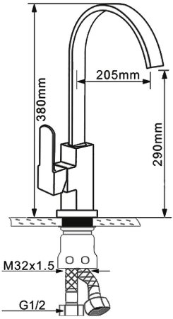 Смеситель для кухни Melana F8112 Сатин 
