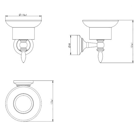Мыльница Melana MLN-820010-1 Хром Золото 
