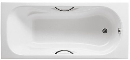 Чугунная ванна Roca Malibu 160x75 2310G000R с отверстиями для ручек с противоскользящим покрытием 