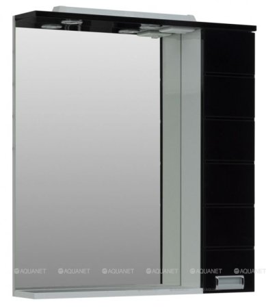 Зеркало-шкаф Aquanet Сити 85 белый, черный 