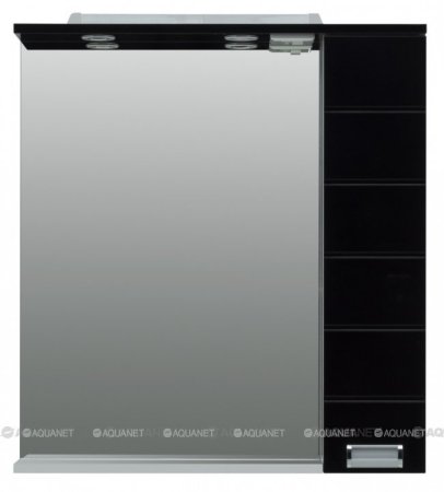 Зеркало-шкаф Aquanet Сити 85 белый, черный 