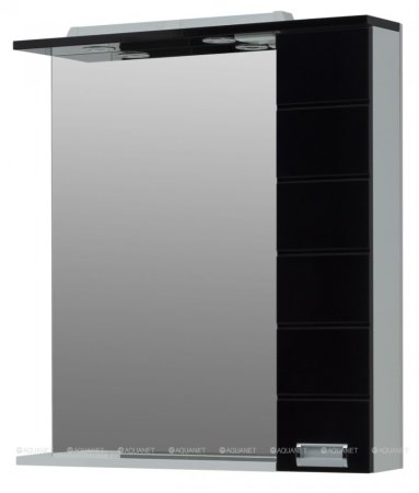 Зеркало-шкаф Aquanet Сити 85 белый, черный 