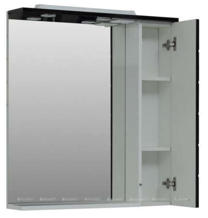 Зеркало-шкаф Aquanet Сити 85 белый, черный 