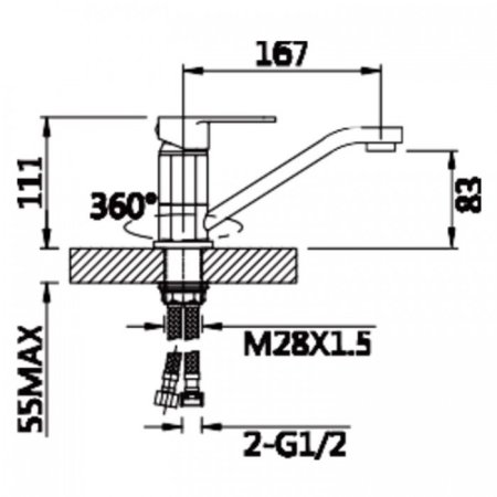Cмеситель для раковины ViEiR V113511 Хром 