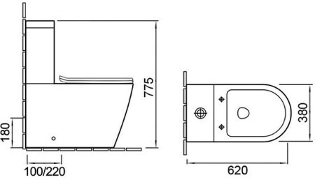 Унитаз компакт Vincea Piatti VT2B-11 без бачка с сиденьем Микролифт 