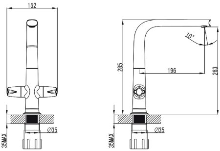 Смеситель для кухни Kaiser Topaz 17133 Хром 