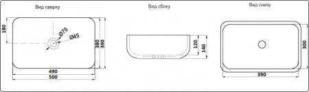 Раковина CeramaLux 2105MB накладная 