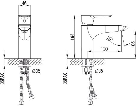 Смеситель для раковины Kaiser Sena 74211 Хром 