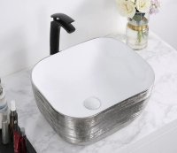 Раковина накладная CeramaLux LuxeLine D1333H131 белый, серый