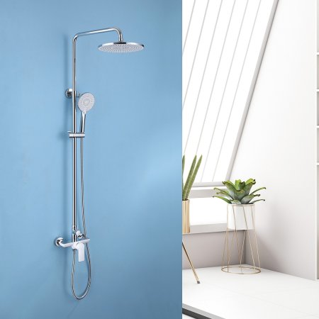 Душевая система Abber Weiss Insel AF8020W Белая Хром 