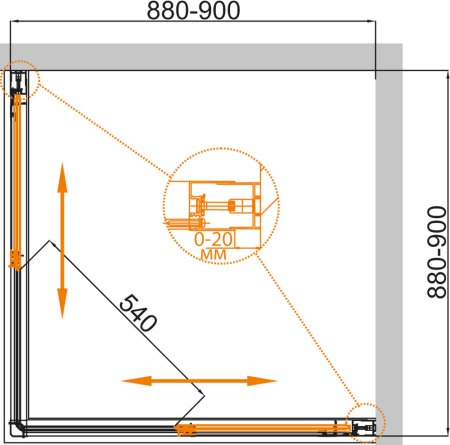 Душевой уголок Cezares Comfort A2 90 C Cr 