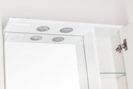 Зеркало со шкафом Style Line Эко фьюжн Панда 65 С подсветкой Белый глянец 