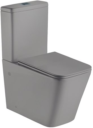 Унитаз компакт WeltWasser Gelbach 001 XL MT-GR 10000005777 (10000003737) Серый матовый с бачком и сиденьем Микролифт 