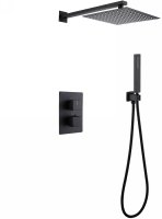 Душевая система Abber Daheim AF8251B с термостатом Черная матовая