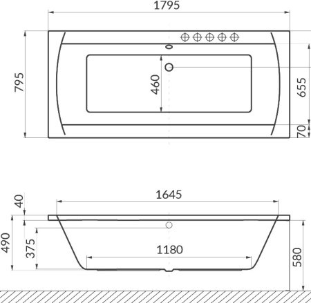 Акриловая ванна Excellent Aquaria Lux WAEX.AQU18.SMART 180x80 