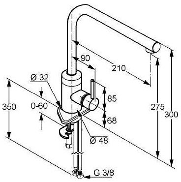 Смеситель для кухонной мойки Kludi L-INE 428140577 