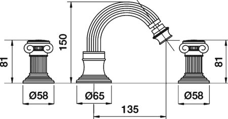 Смеситель Cezares Olimp BBS2 03/24 O для биде 