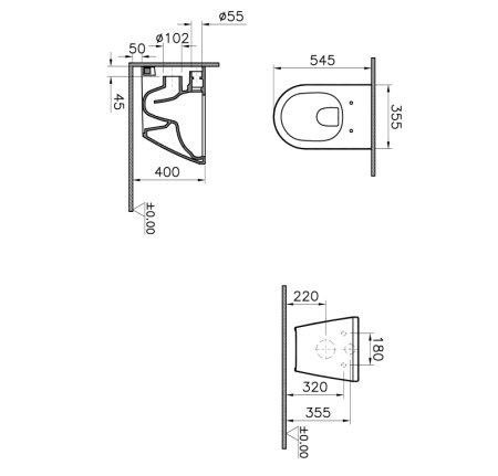 Унитаз подвесной VitrA Integra Round 7041B003-0075 безободковый 