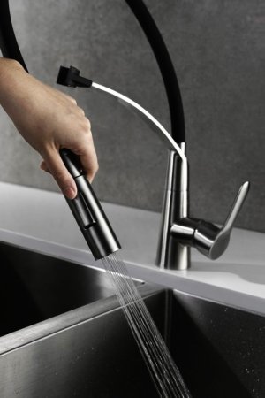 Смеситель для кухни BelBagno Nova BB-LAM36-IN Сатин Черный 