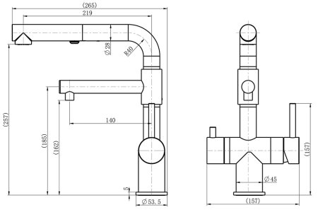 Смеситель Zorg Inox SZR-3216 GRAFIT для кухни графит 