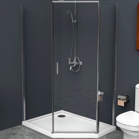 Душевой уголок BelBagno Uno 100х80 UNO-195-PH-1-100/80-C-Cr профиль Хром стекло прозрачное 