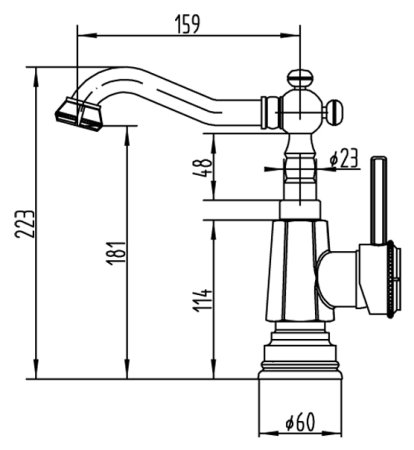 Смеситель Zorg Antic A 308U-BR для раковины 
